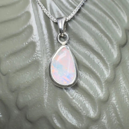‘Pink Sky' ~ Handcrafted 1.5ct Solid Coober Pedy Opal 925 Sterling Silver Pendant Necklace
