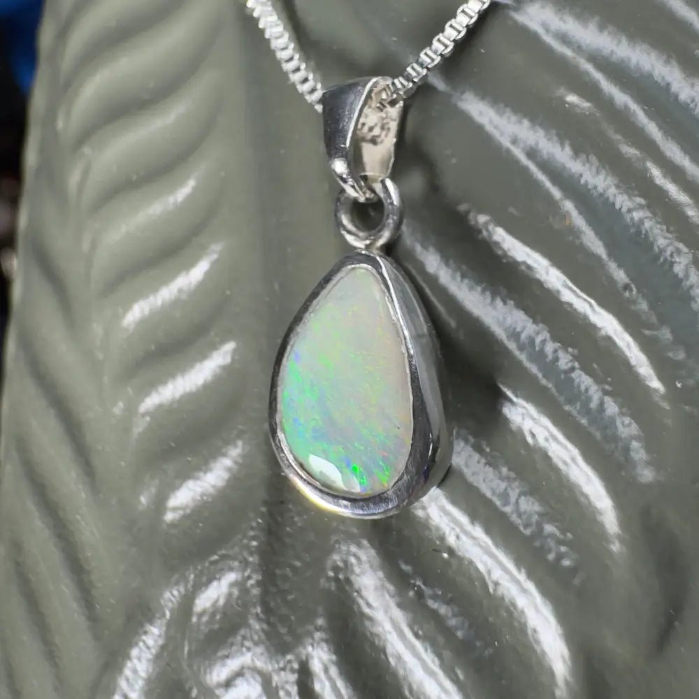 ‘Pink Sky' ~ Handcrafted 1.5ct Solid Coober Pedy Opal 925 Sterling Silver Pendant Necklace