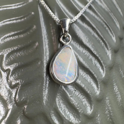 ‘Pink Sky' ~ Handcrafted 1.5ct Solid Coober Pedy Opal 925 Sterling Silver Pendant Necklace