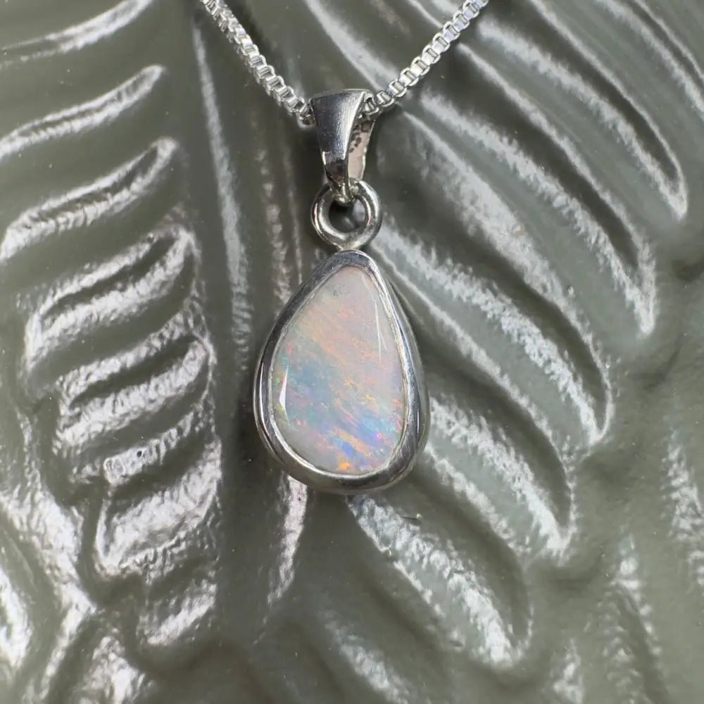 ‘Pink Sky' ~ Handcrafted 1.5ct Solid Coober Pedy Opal 925 Sterling Silver Pendant Necklace