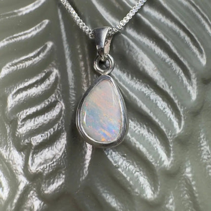 ‘Pink Sky' ~ Handcrafted 1.5ct Solid Coober Pedy Opal 925 Sterling Silver Pendant Necklace