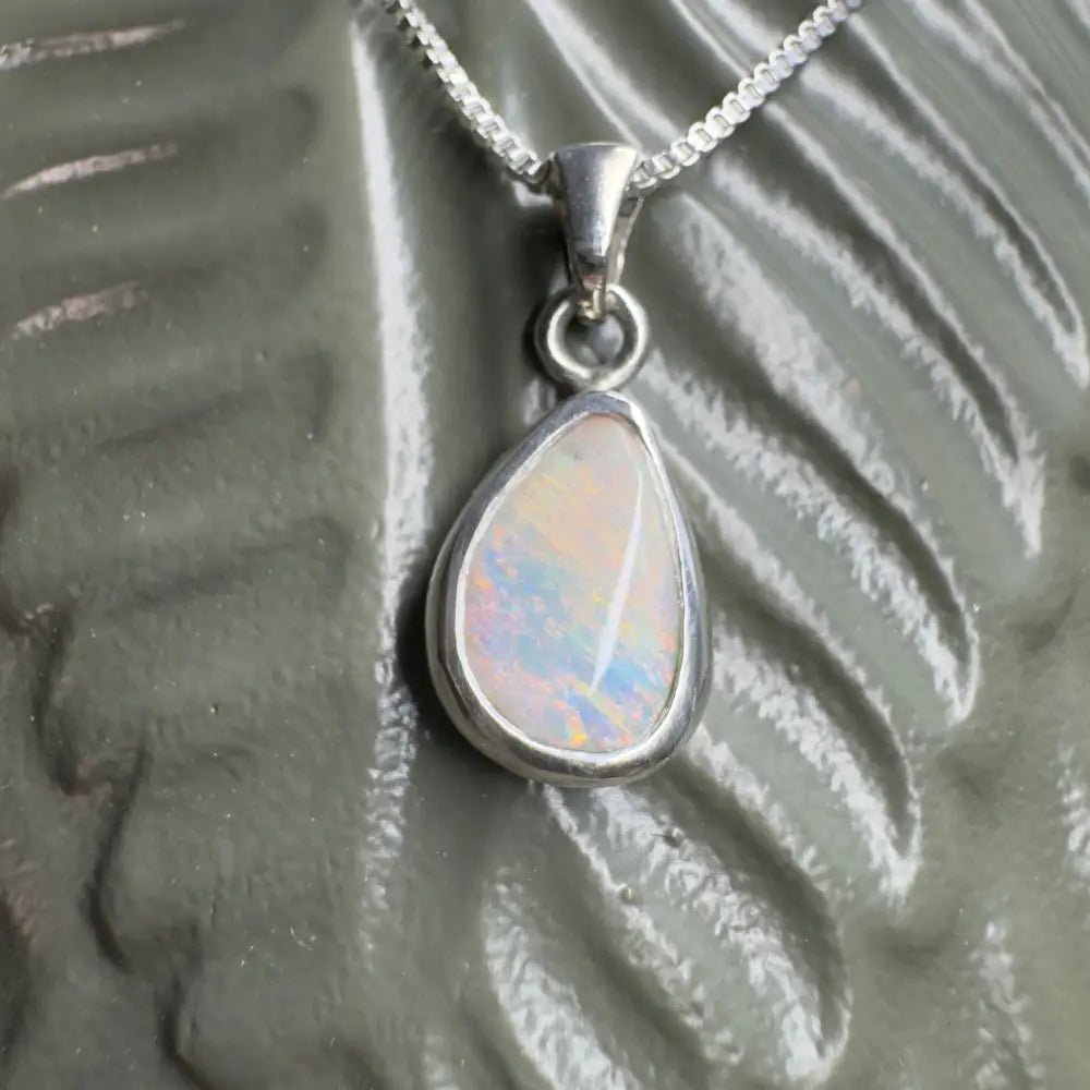 ‘Pink Sky' ~ Handcrafted 1.5ct Solid Coober Pedy Opal 925 Sterling Silver Pendant Necklace