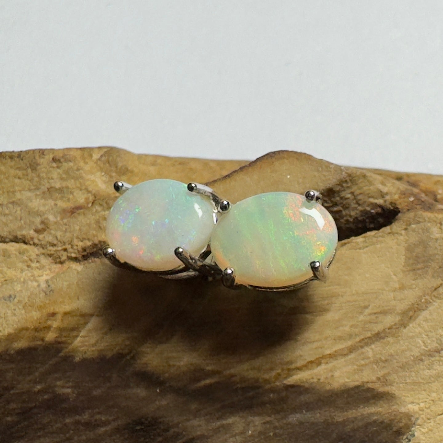 Port Phillip Pulse ~ 1.8ct Coober Pedy Opal Sterling Silver Earrings