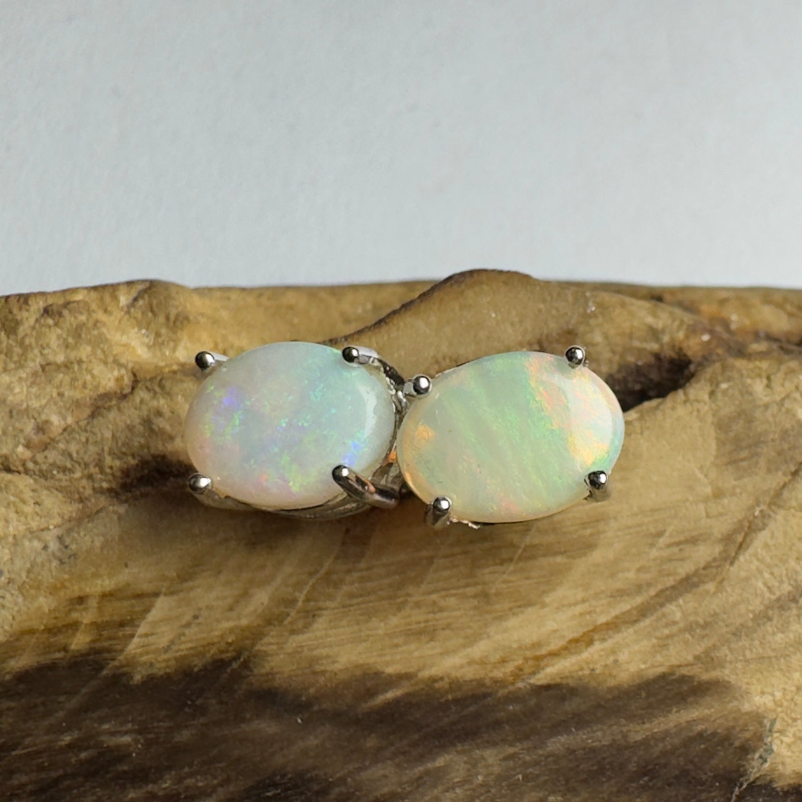 Port Phillip Pulse ~ 1.8ct Coober Pedy Opal Sterling Silver Earrings