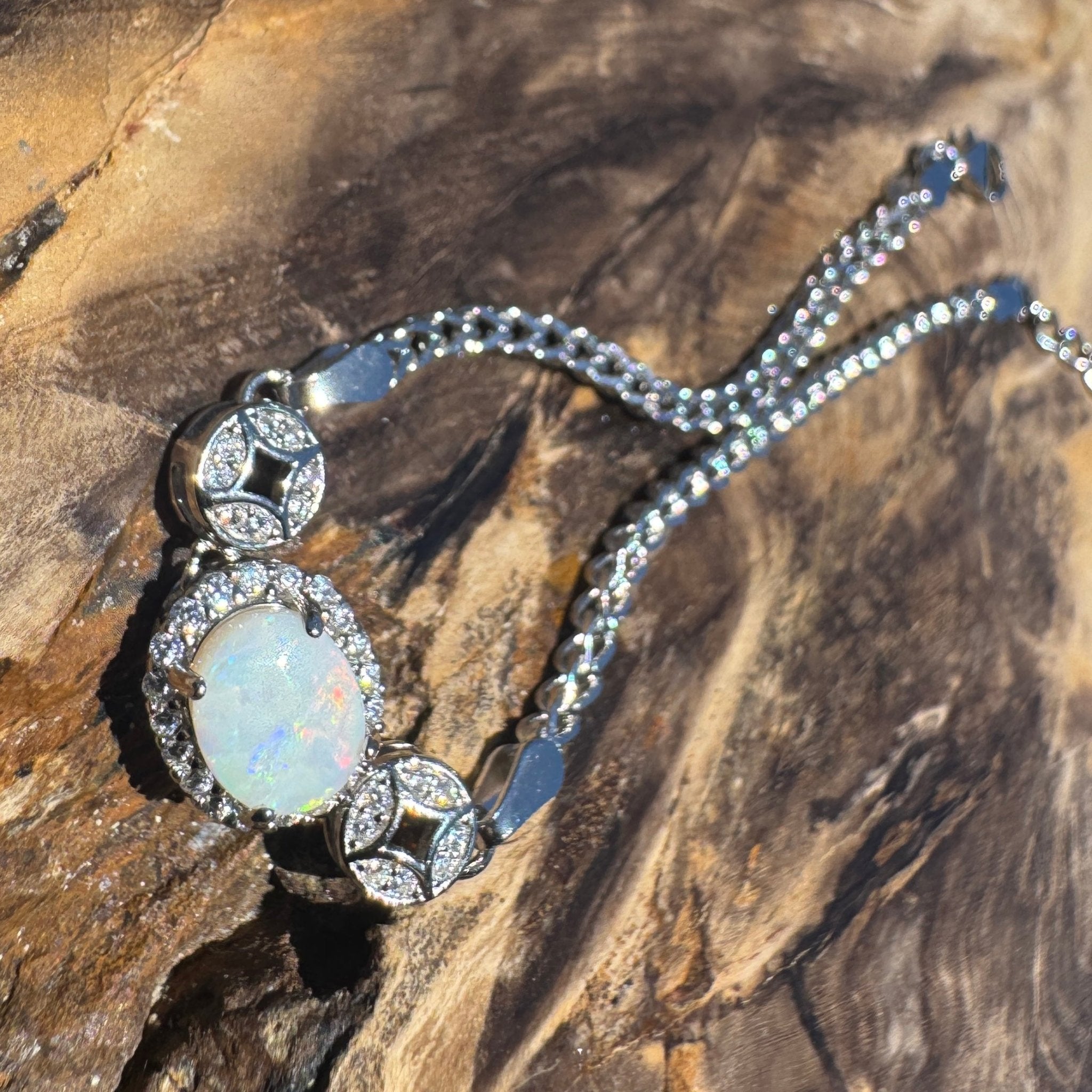 Portsea Dream - 1.1ct Coober Pedy Opal 925 Silver Bracelet