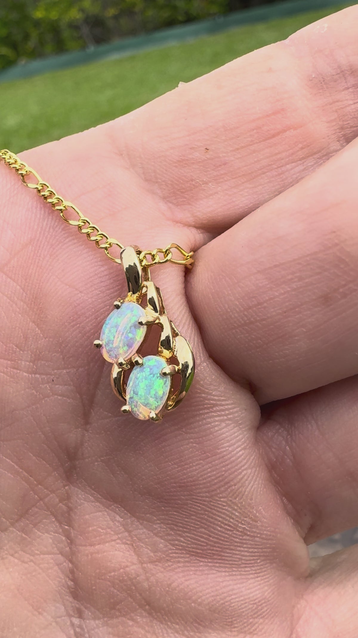 0.6ct Lightning Ridge Opal Swirl Pendant Necklace ~ 'Ningaloo Swirl' | 14ct Yellow Gold | Solid Australian Opal