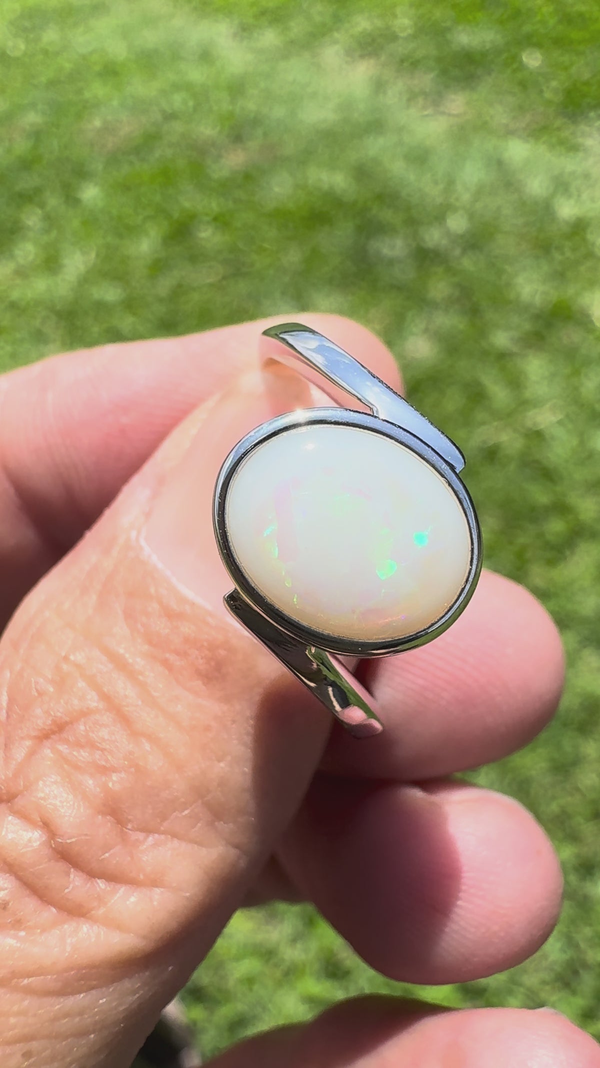 1.7ct Coober Pedy Opal Ring ~ 'Mornington Wave' | 925 Sterling Silver | Solid Australian Opal