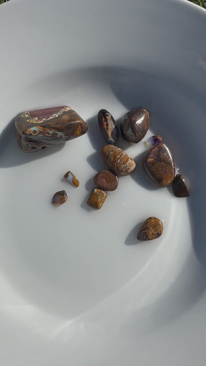 Yowah Nut and Koroit Boulder Opal Hand-Cut Rub Parcel 240carats