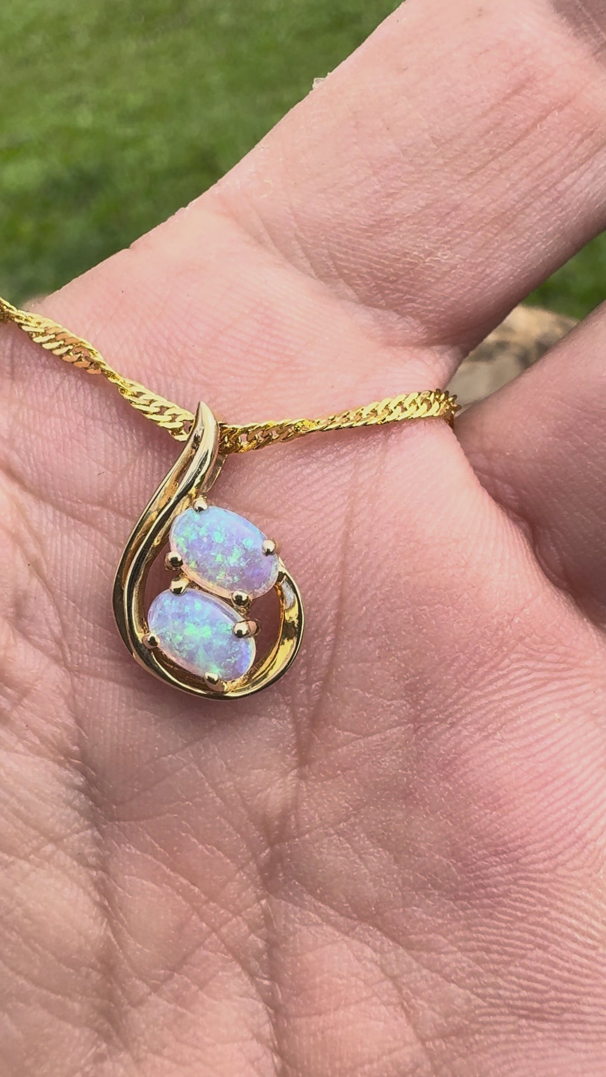 0.7ct Lightning Ridge Opal Swirl Pendant Necklace ~ 'Twelve Apostles Swirl' | 14ct Yellow Gold | Solid Australian Opal