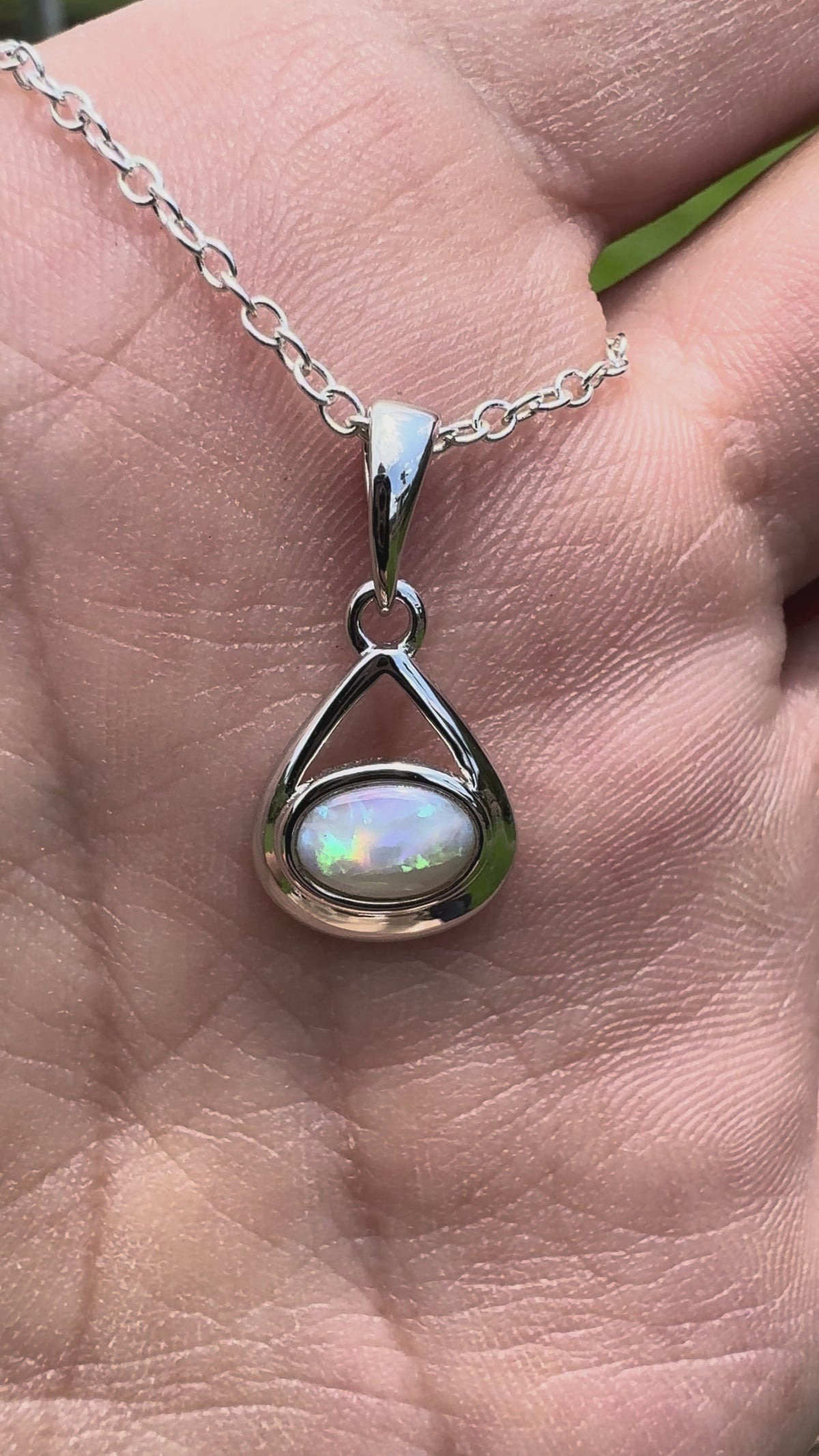 0.7ct Coober Pedy Opal Pendant Necklace ~ 'Wilpena Glow' | 925 Sterling Silver | Solid Australian Opal