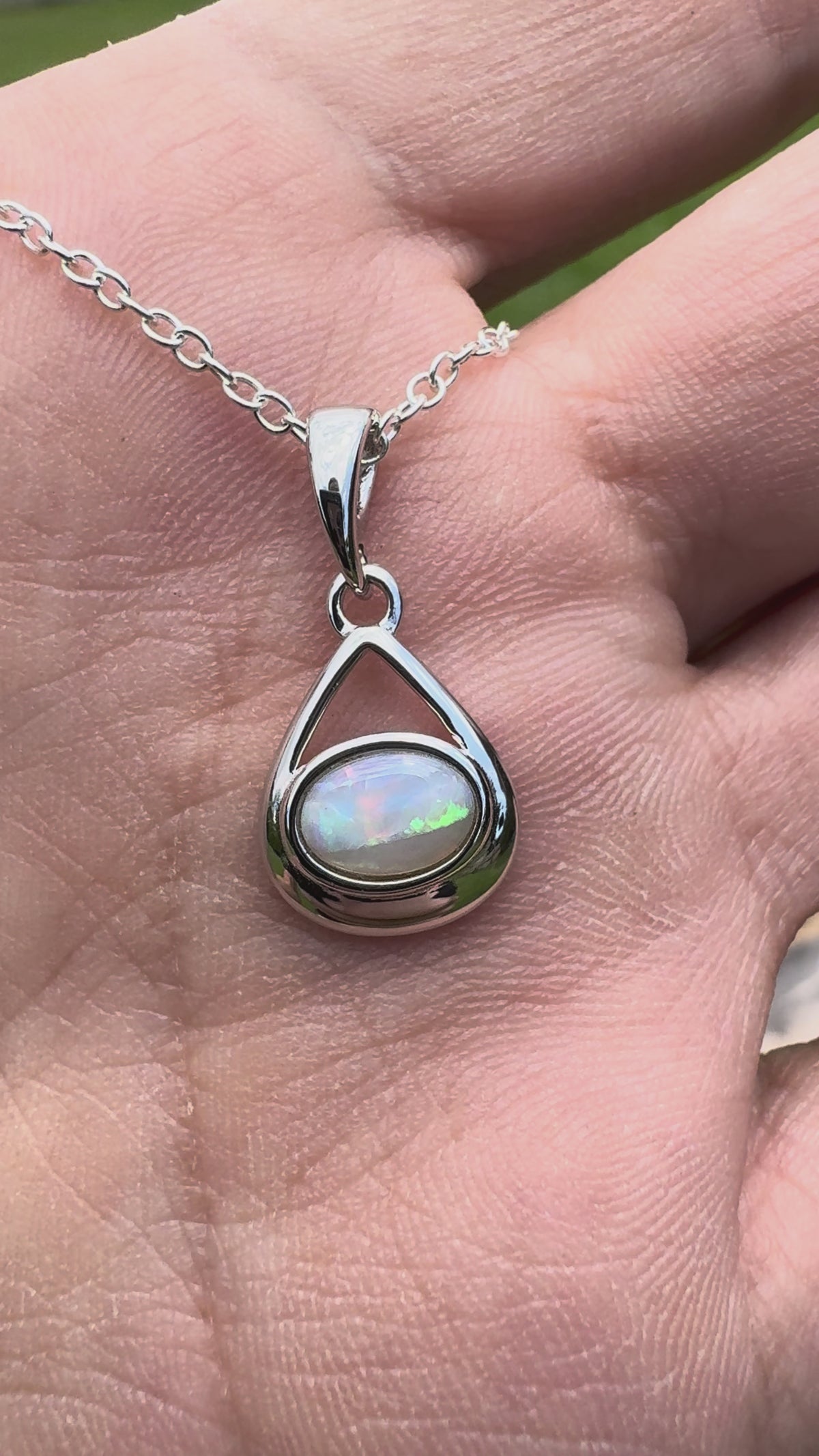 0.7ct Coober Pedy Opal Pendant Necklace ~ 'Wilpena Glow' | 925 Sterling Silver | Solid Australian Opal