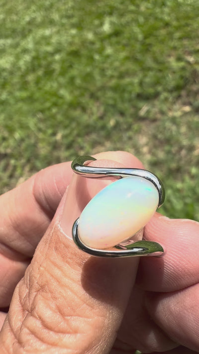 2ct Lightning Ridge Opal Ring ~ 'Lake Argyle Lagoon' | 925 Sterling Silver | Solid Australian Opal
