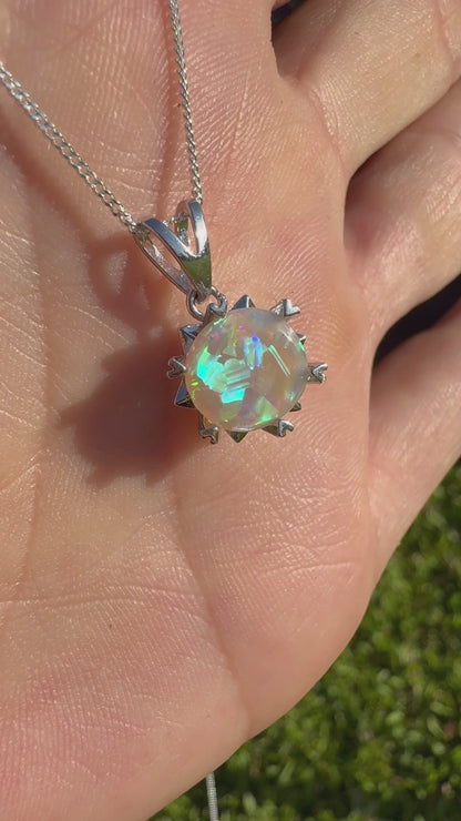 2.5ct Solid Lightning Ridge Opal Sterling Silver Pendant