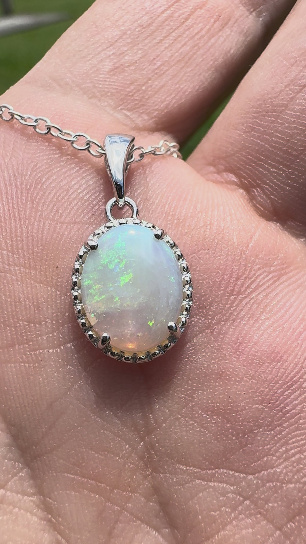 1ct Coober Pedy Opal Pendant Necklace ~ 'Victor Harbor Lace' | 925 Sterling Silver | Solid Australian Opal