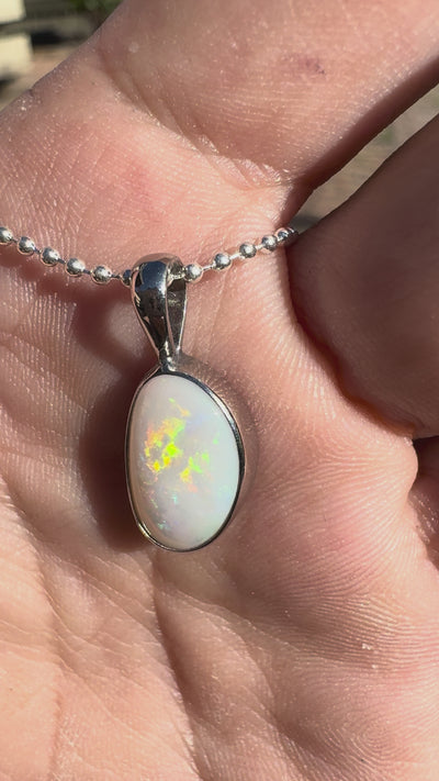 1.8ct Coober Pedy Opal Pendant Necklace ~ 'Mount Canobolas Dusk' | 925 Sterling Silver | Solid Australian Opal
