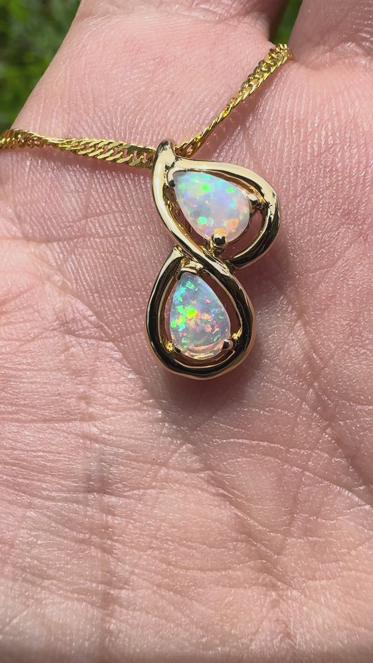 0.7ct Lightning Ridge Opal Pendant Necklace ~ 'Hyams Beach Blues' | 14ct Yellow Gold | Solid Australian Opal