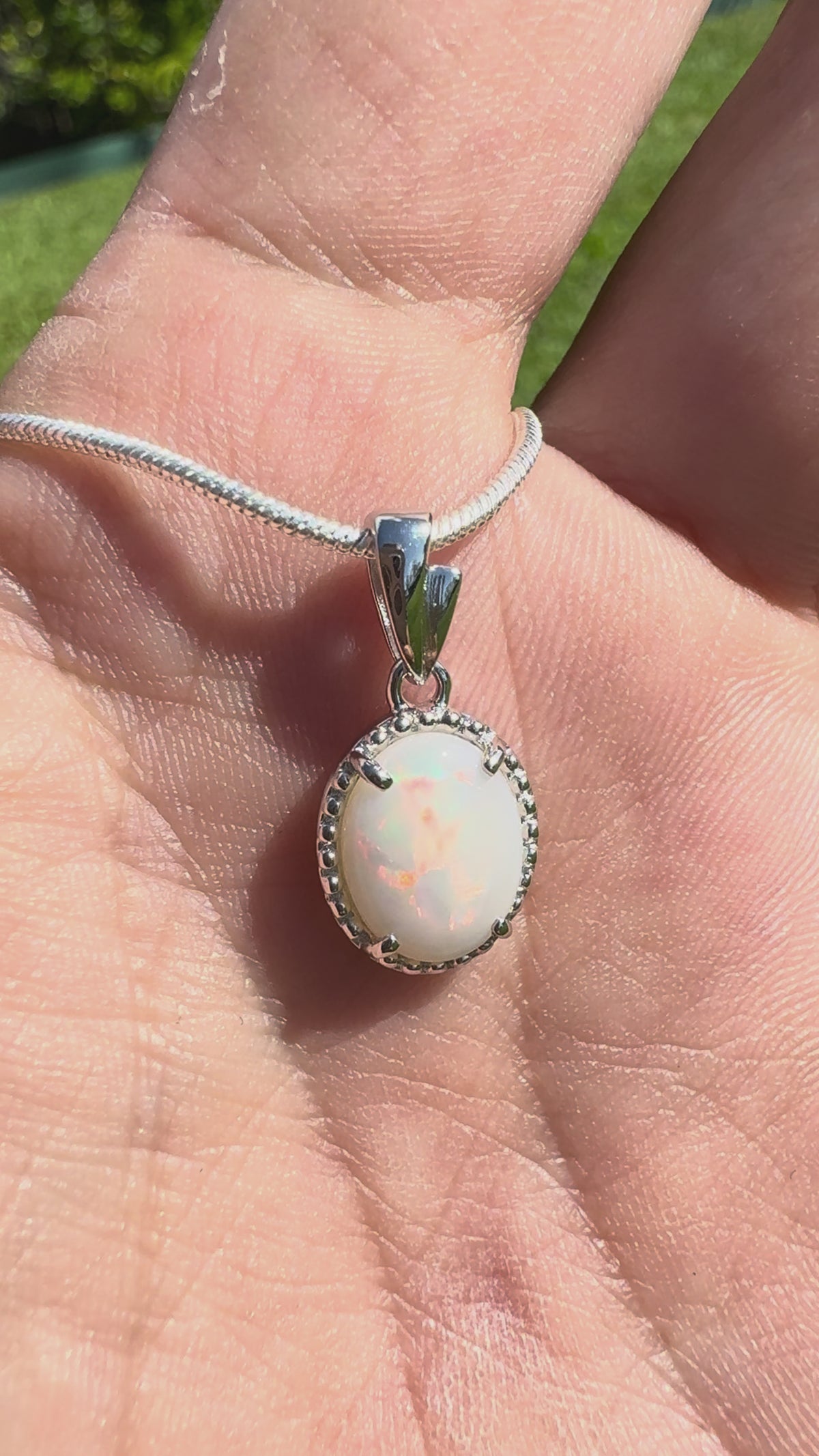 1.2ct Coober Pedy Opal Pendant Necklace ~ 'Moreton Bay Lace' | 925 Sterling Silver | Solid Australian Opal
