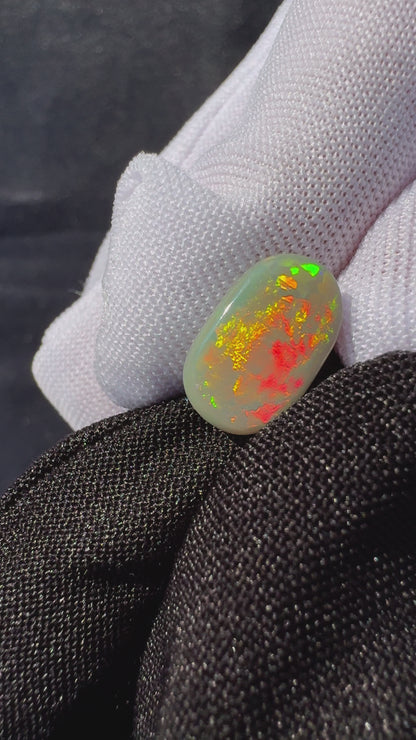 Lightning Ridge Semi Black Opal Picture Stone 2.6 Carat Solid Hand-Cut Luxury