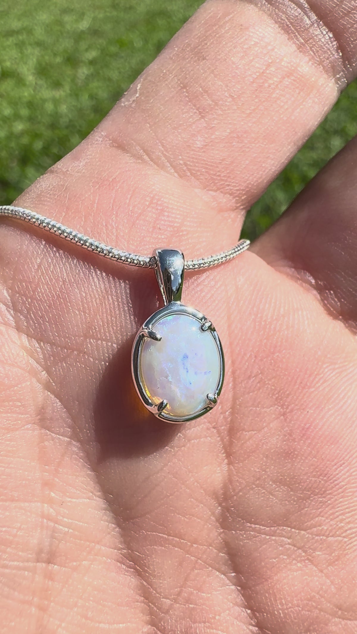 0.9ct Lightning Ridge Crystal Opal Pendant Necklace ~ 'Coffin Bay Crystal' | 925 Sterling Silver | Solid Australian Opal