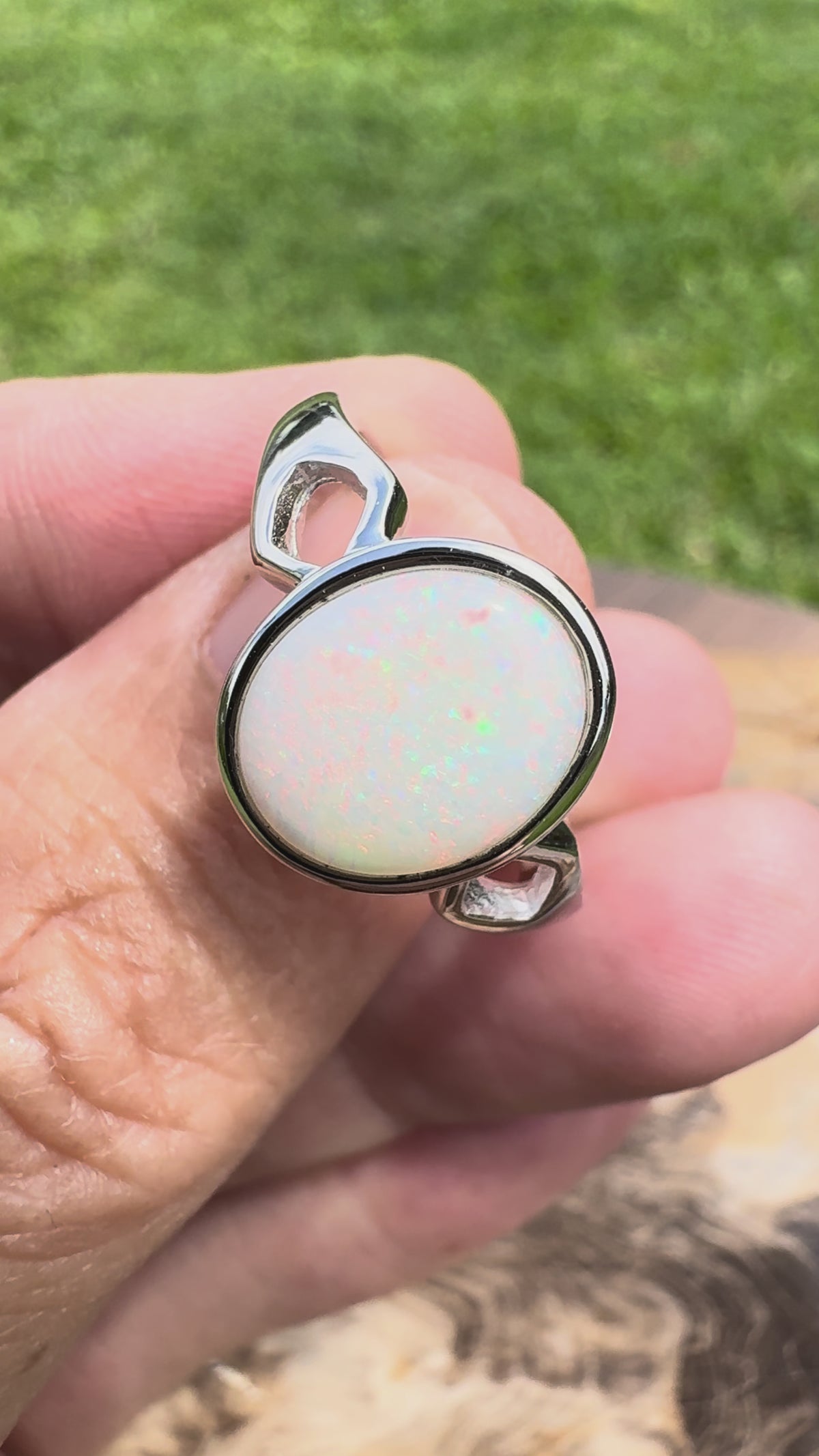1.9ct Coober Pedy Opal Ring ~ 'Bicheno Fire' | 925 Sterling Silver | Solid Australian Opal