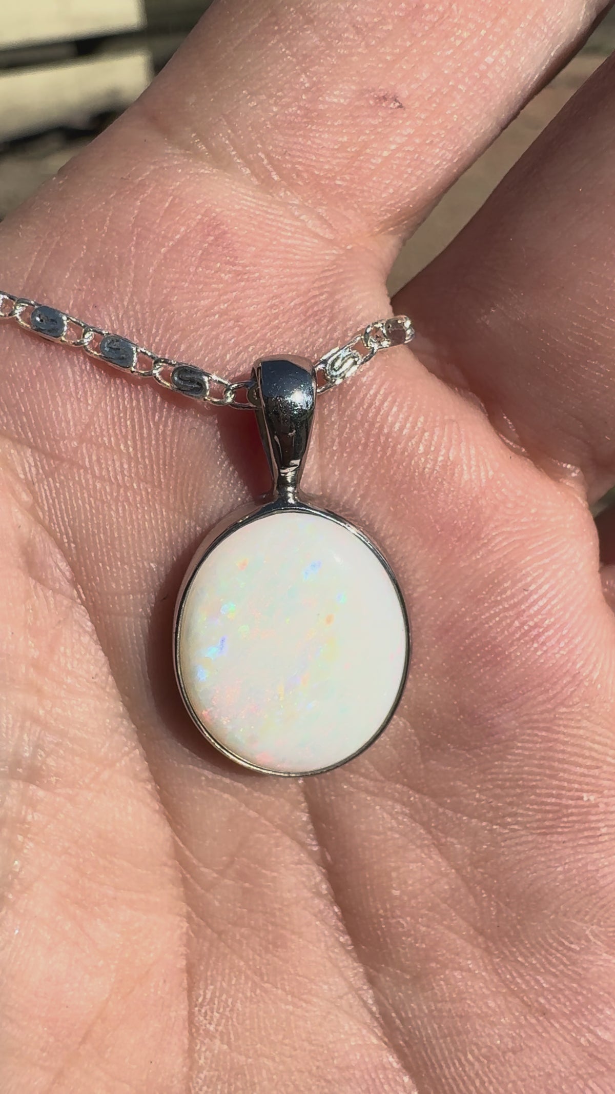 5ct Coober Pedy Opal Pendant Necklace ~ 'Liffey Falls Beacon' | 925 Sterling Silver | Solid Australian Opal
