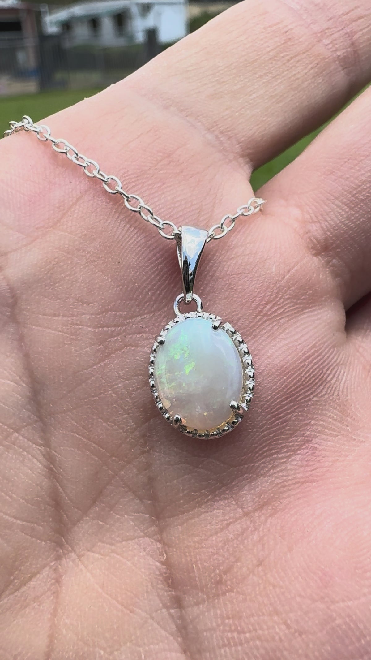 1ct Coober Pedy Opal Pendant Necklace ~ 'Victor Harbor Lace' | 925 Sterling Silver | Solid Australian Opal