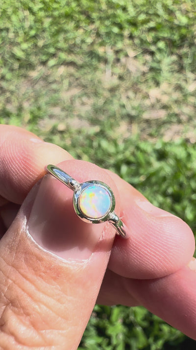 0.2ct Coober Pedy Opal Ring ~ 'Kalbarri Sunset' | 925 Sterling Silver | Solid Australian Opal