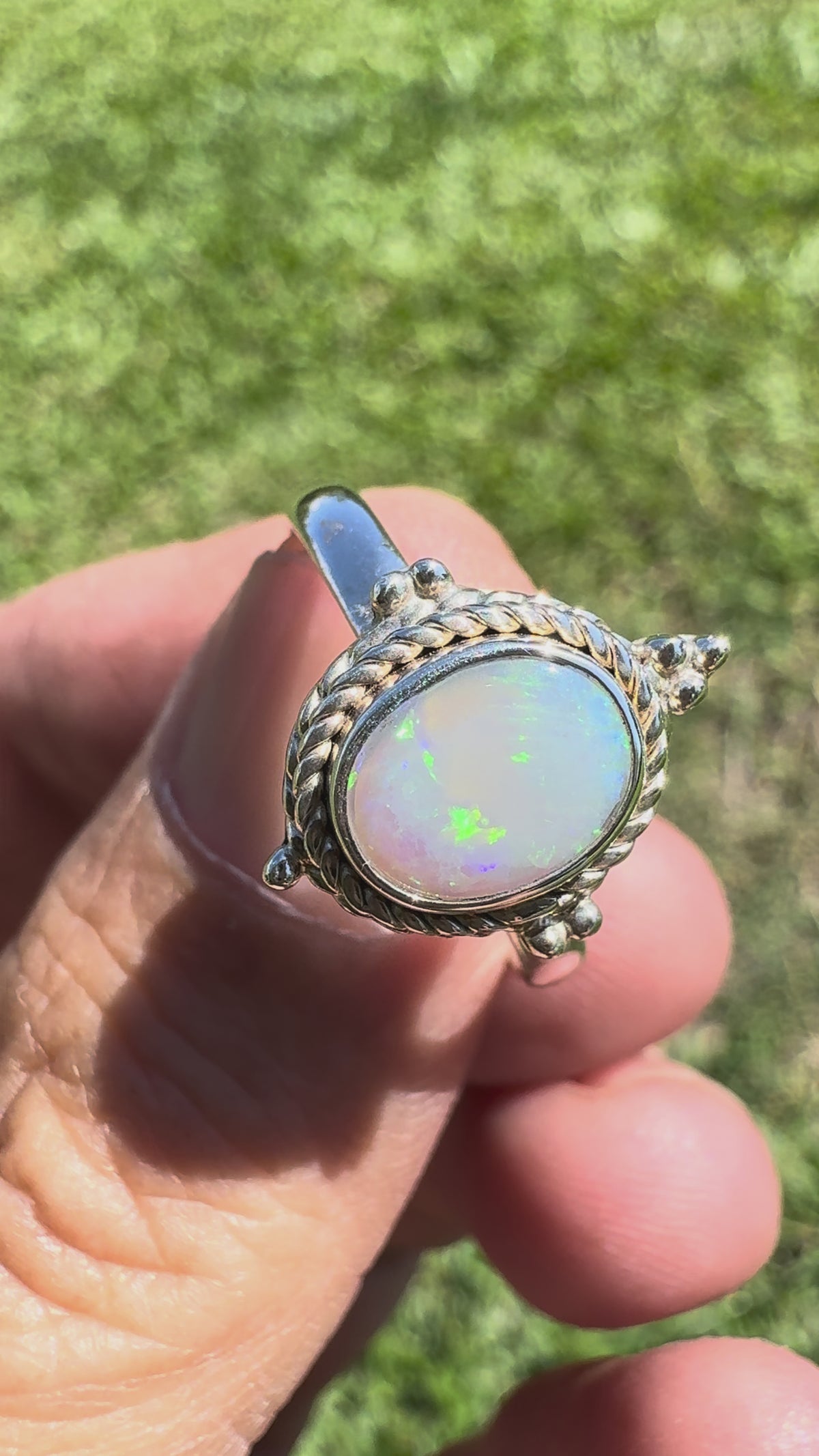 1.5ct Lightning Ridge Opal Ring ~ 'Grampians Prism' | 925 Sterling Silver | Solid Australian Opal