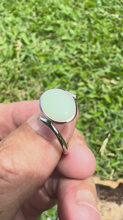 1.1ct Coober Pedy Opal Ring ~ 'Manly Wave' | 925 Sterling Silver | Solid Australian Opal