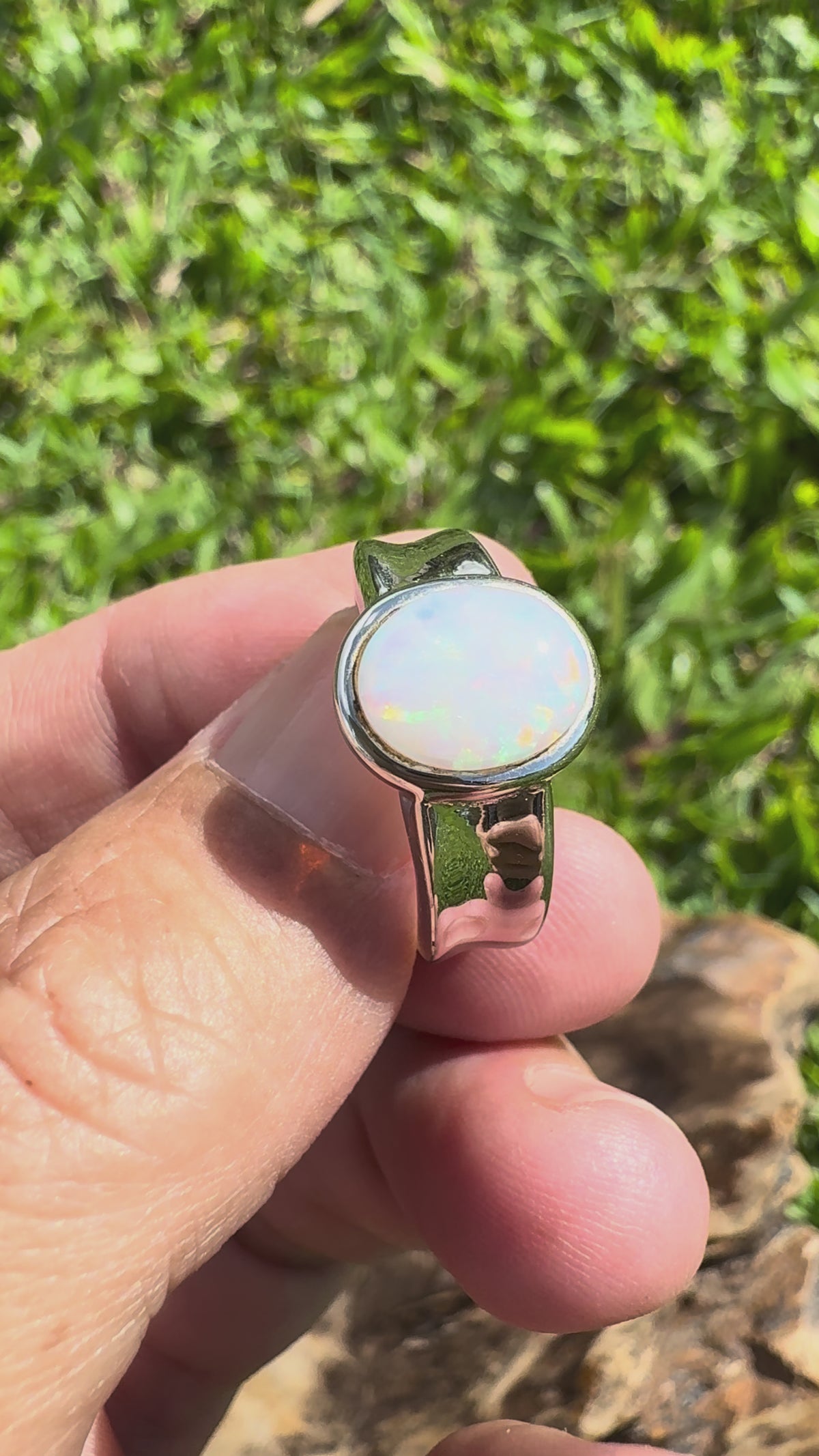 1.4ct Lightning Ridge Opal Ring ~ 'Bungle Bungle Fire' | 925 Sterling Silver | Solid Australian Opal