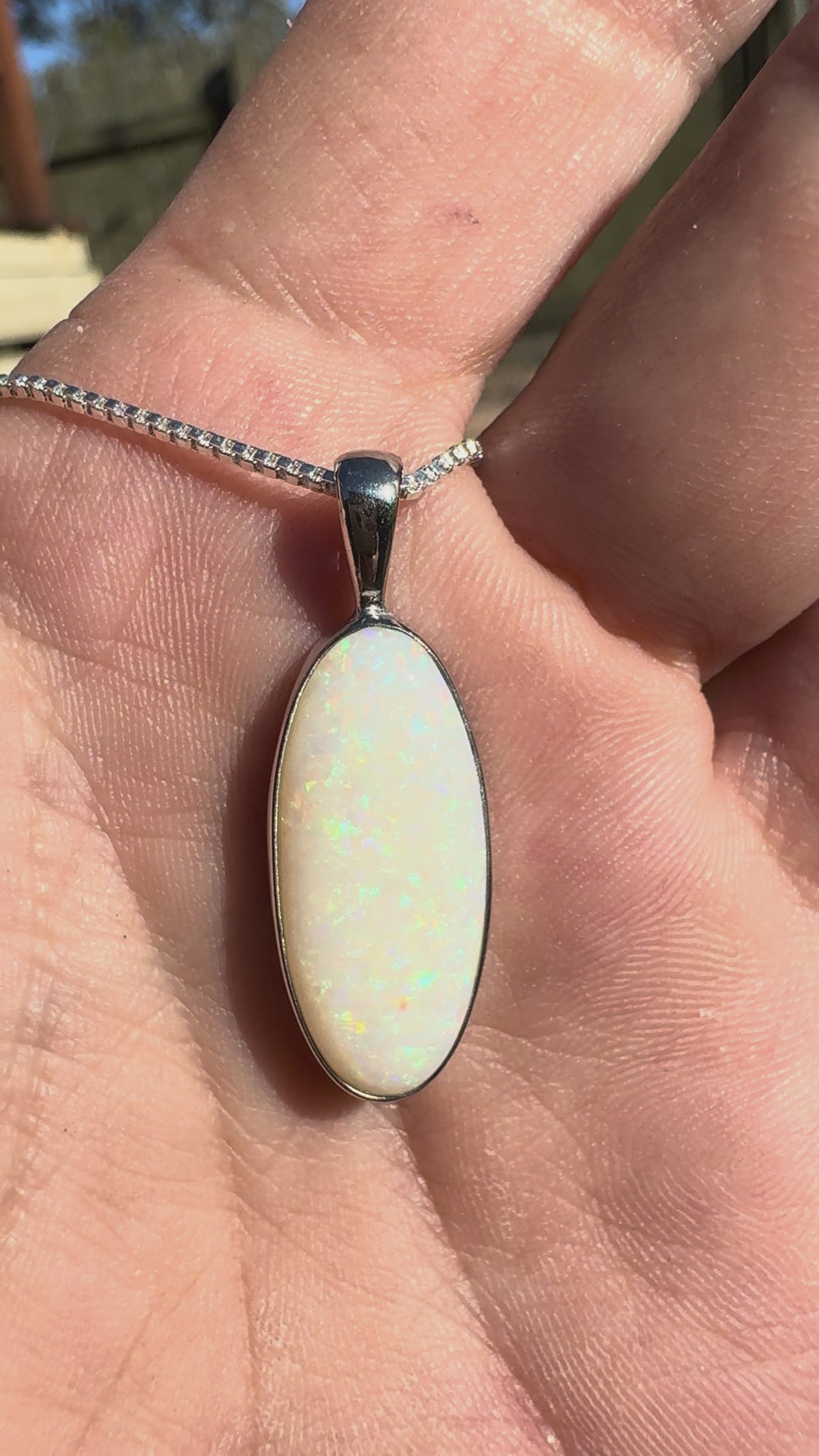 5.6ct Coober Pedy Opal Pendant Necklace ~ 'Lake Ballard Ember' | 925 Sterling Silver | Solid Australian Opal
