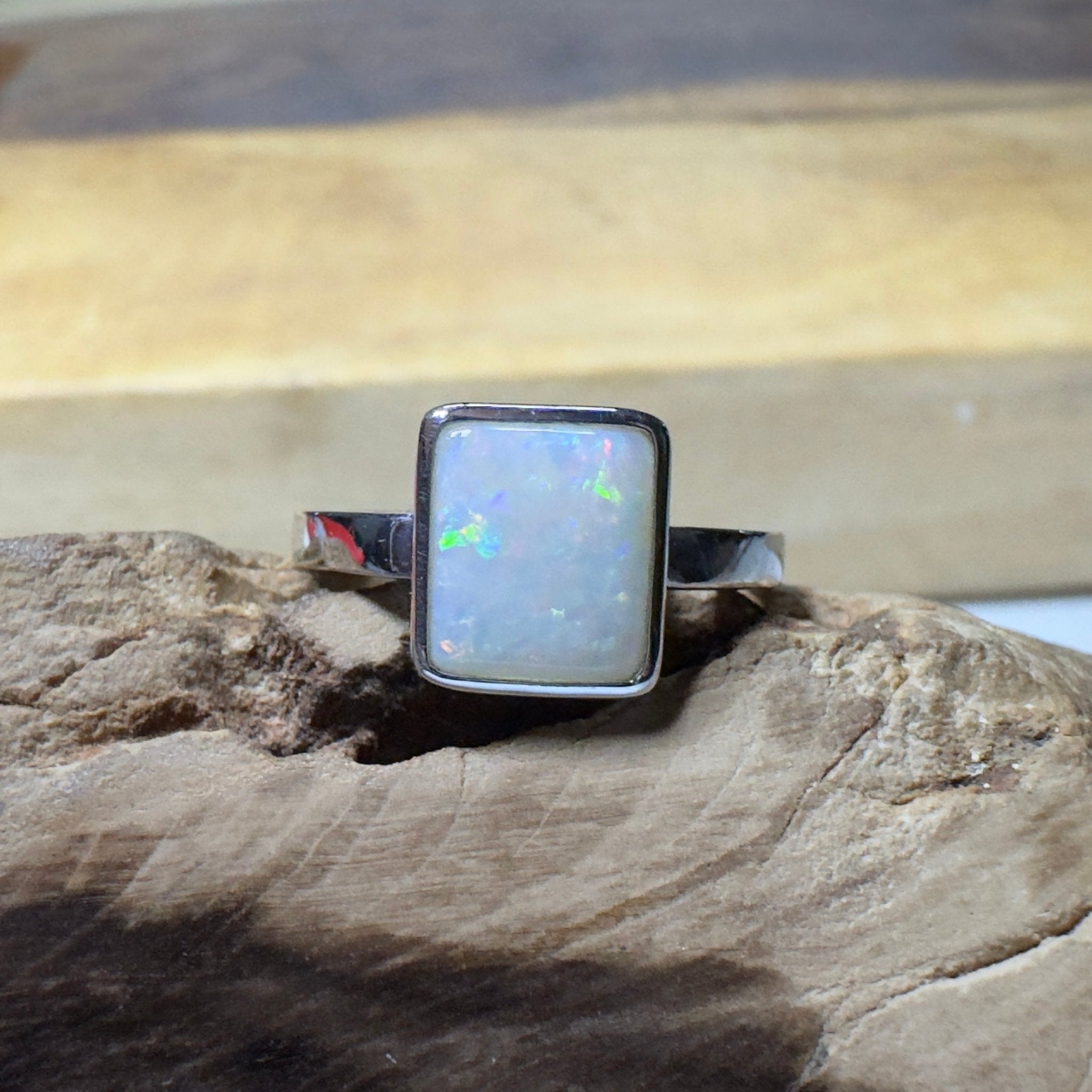Purnululu Prism - 1.7ct Solid Coober Pedy Opal 925 Silver Ring