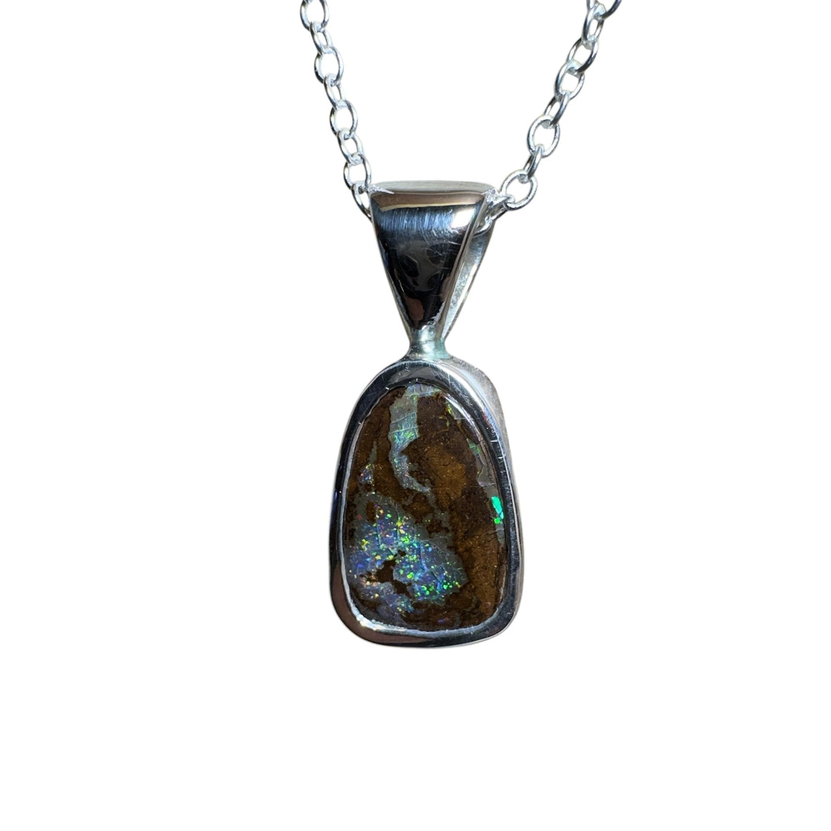 Queensland Boulder Opal Pendant Necklace ~ 'Kings Canyon Glow' | 925 Sterling Silver | Solid Australian Opal