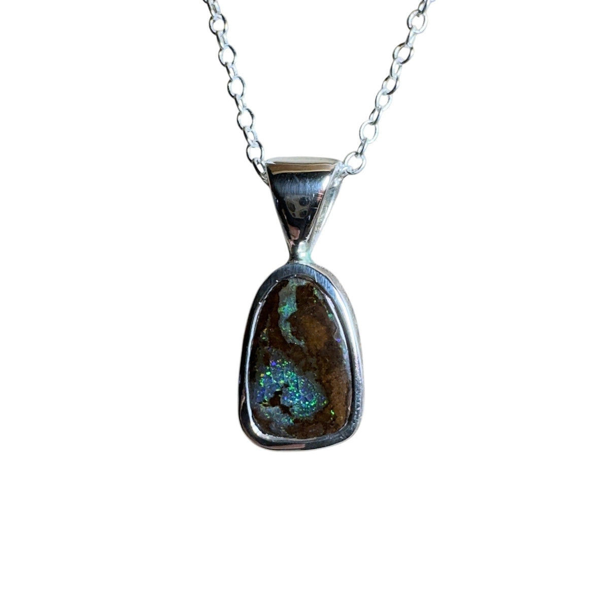 Queensland Boulder Opal Pendant Necklace ~ 'Kings Canyon Glow' | 925 Sterling Silver | Solid Australian Opal