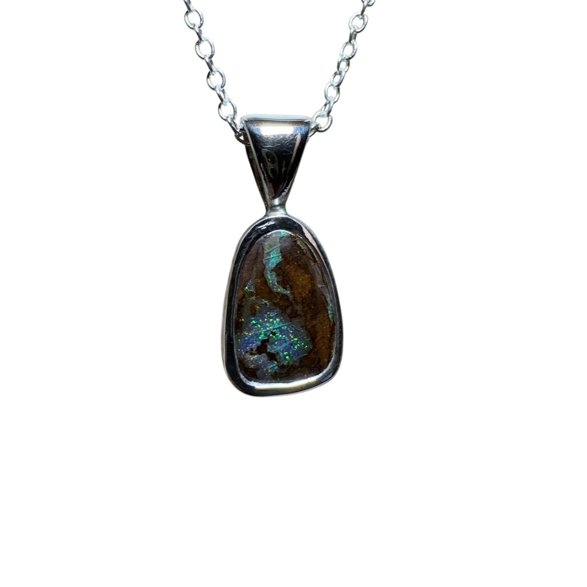 Queensland Boulder Opal Pendant Necklace ~ 'Kings Canyon Glow' | 925 Sterling Silver | Solid Australian Opal