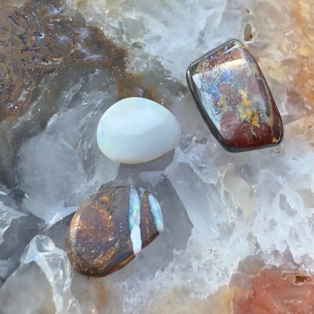 Queensland Boulder Opal, Yowah Nut and Coober Pedy Opal parcel 14.1carat total weight