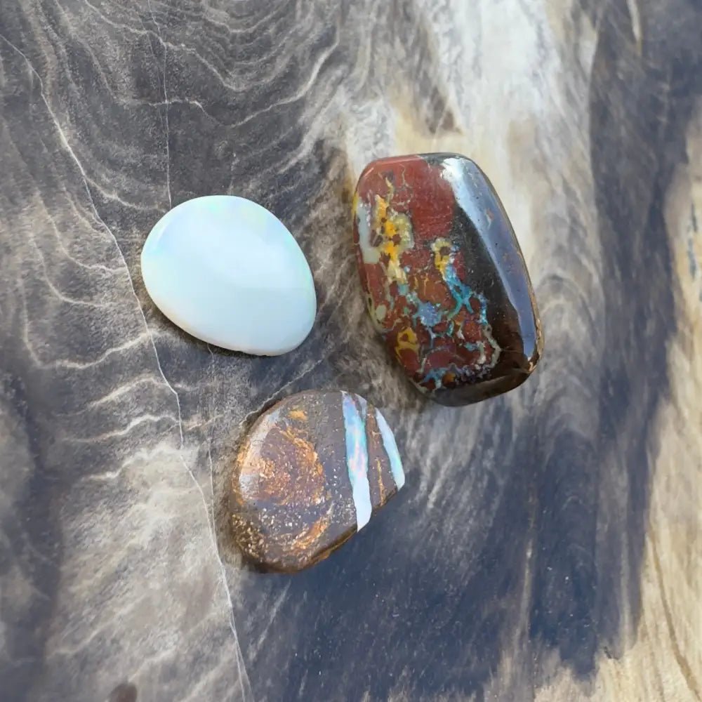 Queensland Boulder Opal, Yowah Nut and Coober Pedy Opal parcel 14.1carat total weight