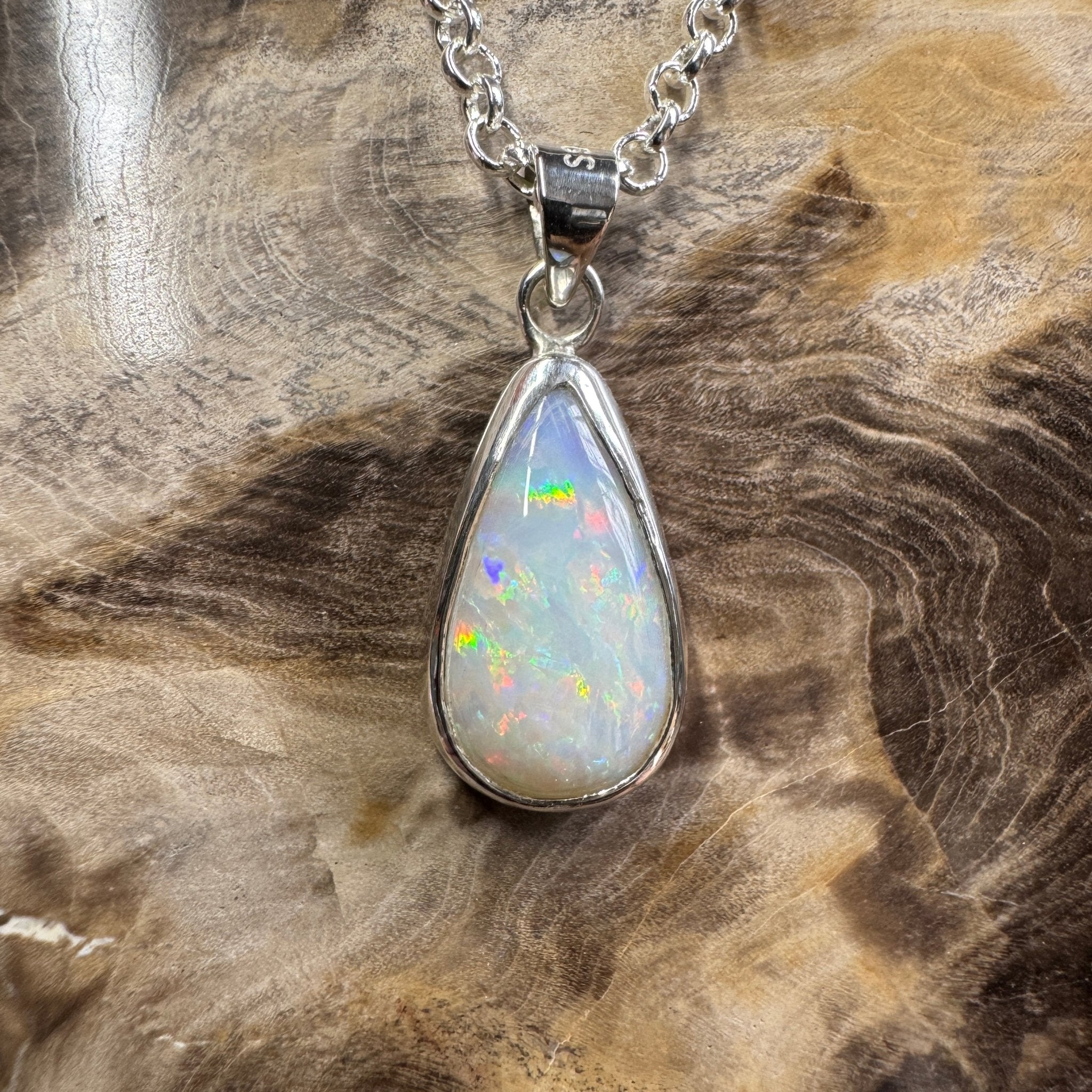 Rainfall Over Kakadu ~ 3.6ct Solid Lightning Ridge Opal 925 Sterling Silver Pendant Necklace