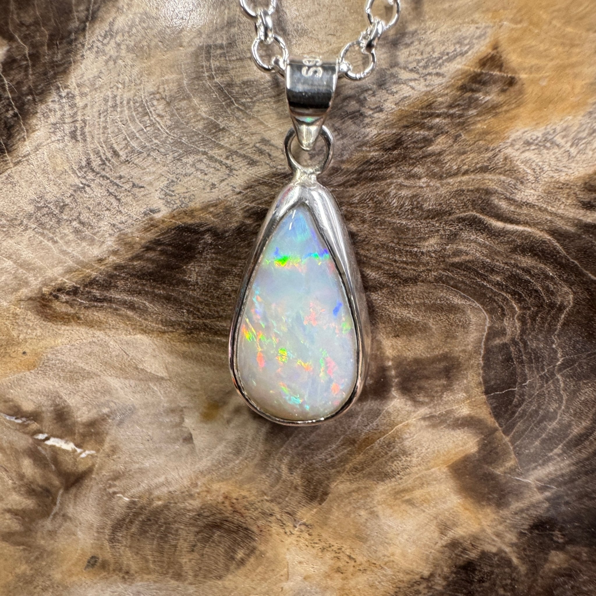 Rainfall Over Kakadu ~ 3.6ct Solid Lightning Ridge Opal 925 Sterling Silver Pendant Necklace
