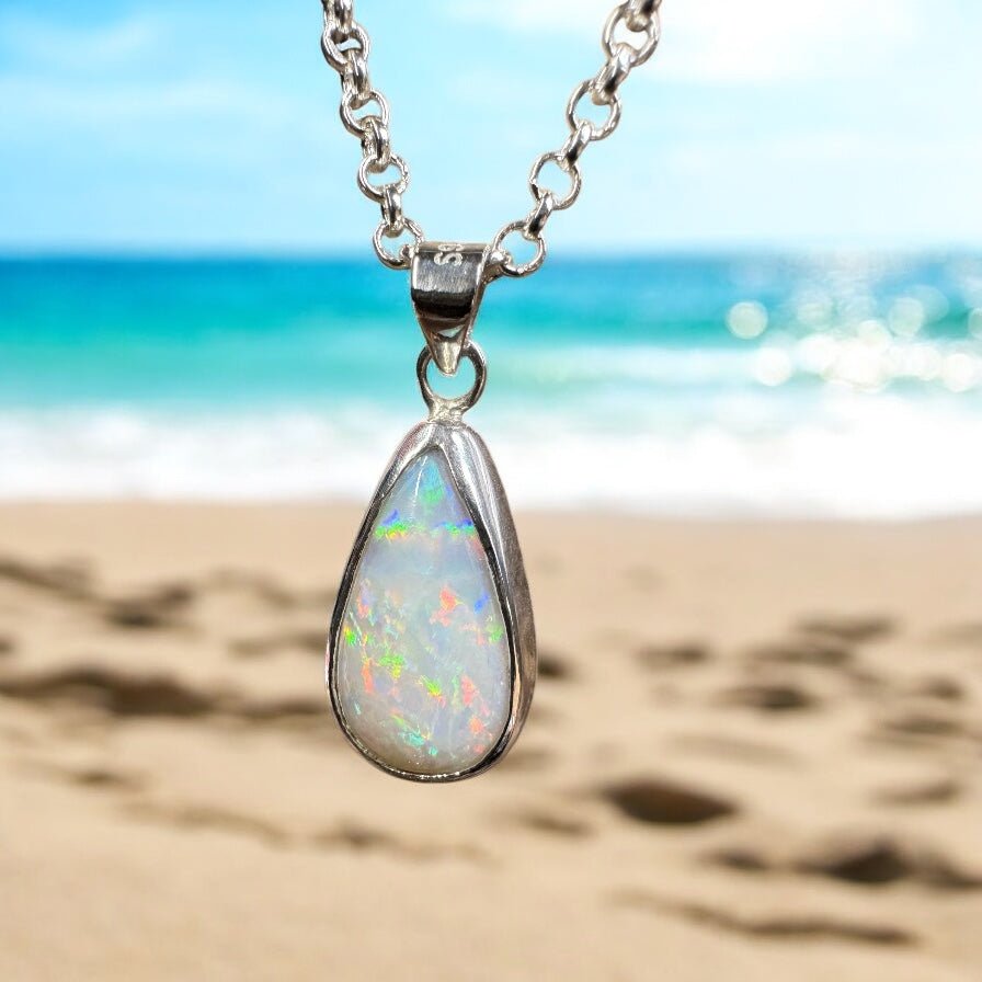Rainfall Over Kakadu ~ 3.6ct Solid Lightning Ridge Opal 925 Sterling Silver Pendant Necklace