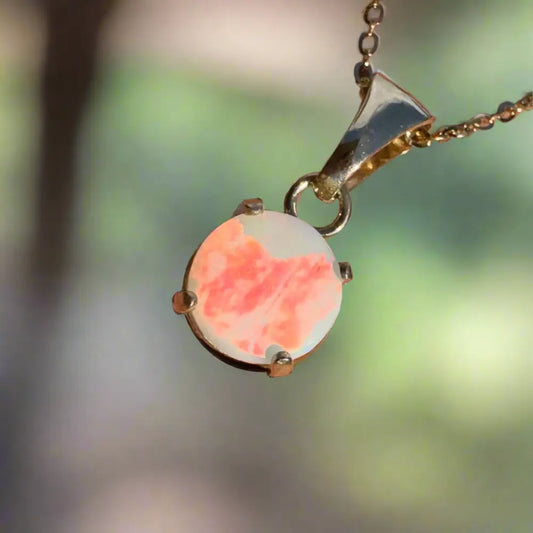 Red Sky at Night handcrafted 9ct gold lightning ridge opal pendant necklace