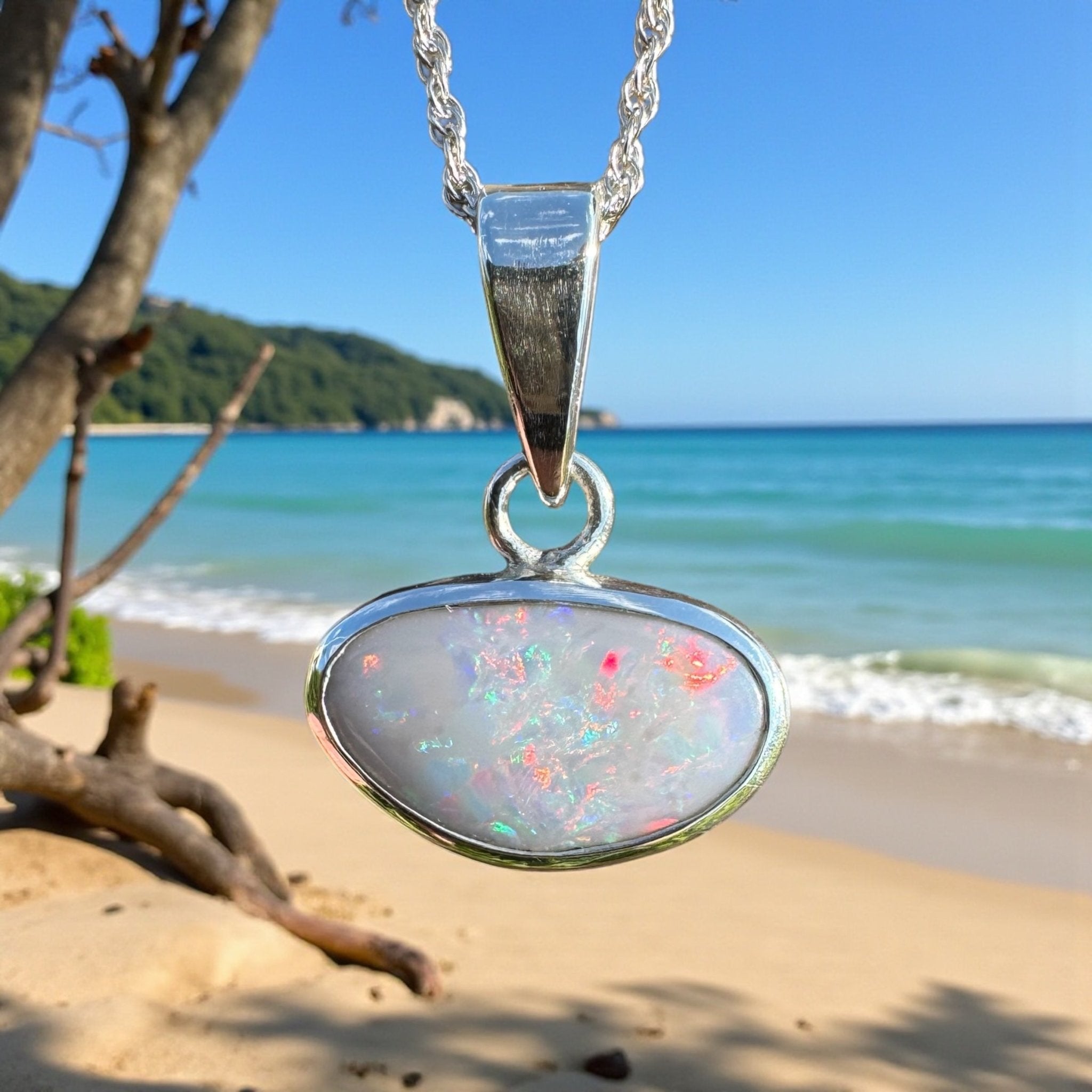 Reef Radiance ~ 3.8ct Lightning Ridge Opal 925 Silver Pendant