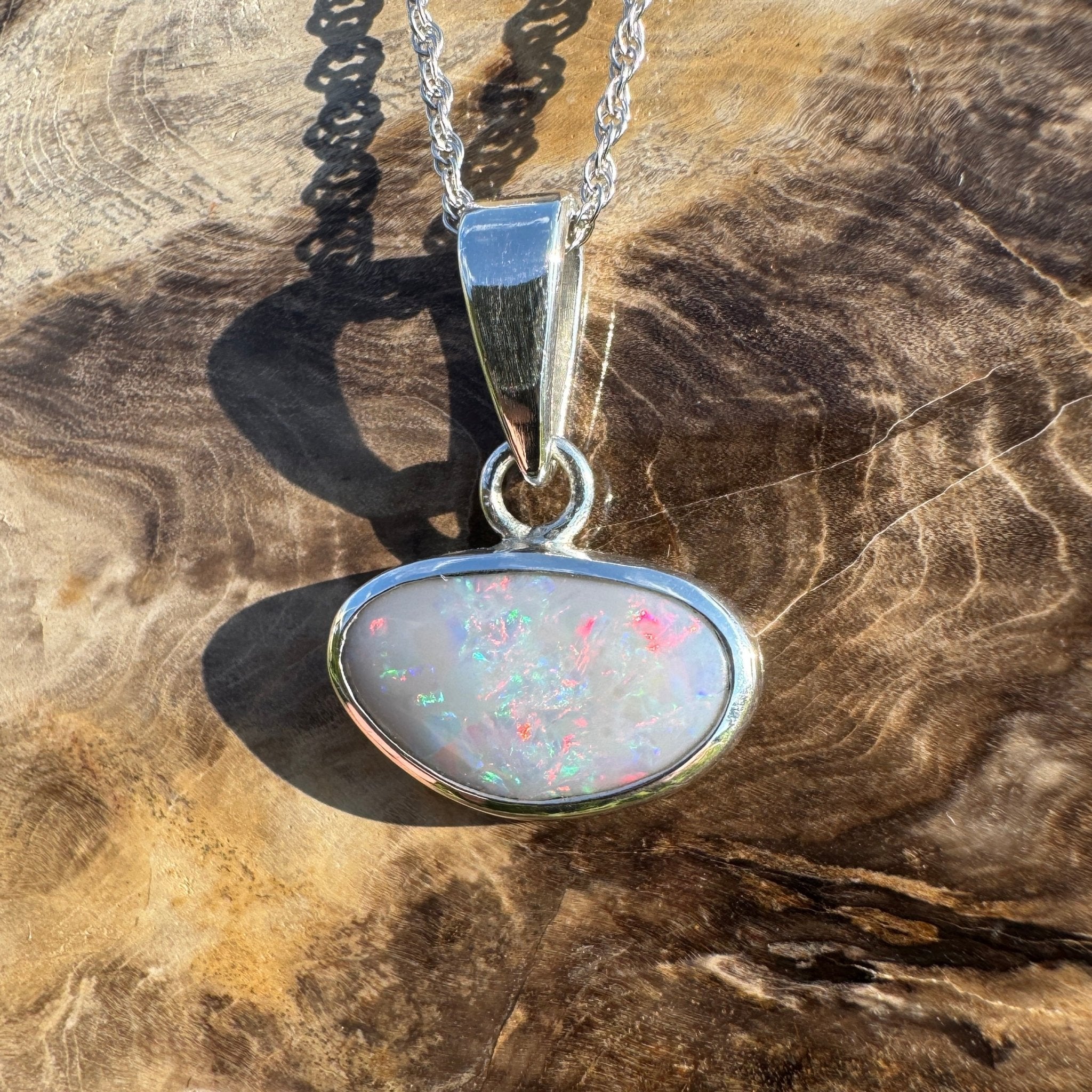 Reef Radiance ~ 3.8ct Lightning Ridge Opal 925 Silver Pendant