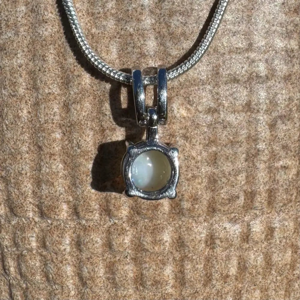 ‘Reflections' ~ Handcrafted 0.9ct Solid Coober Pedy Opal 925 Sterling Silver Pendant Necklace