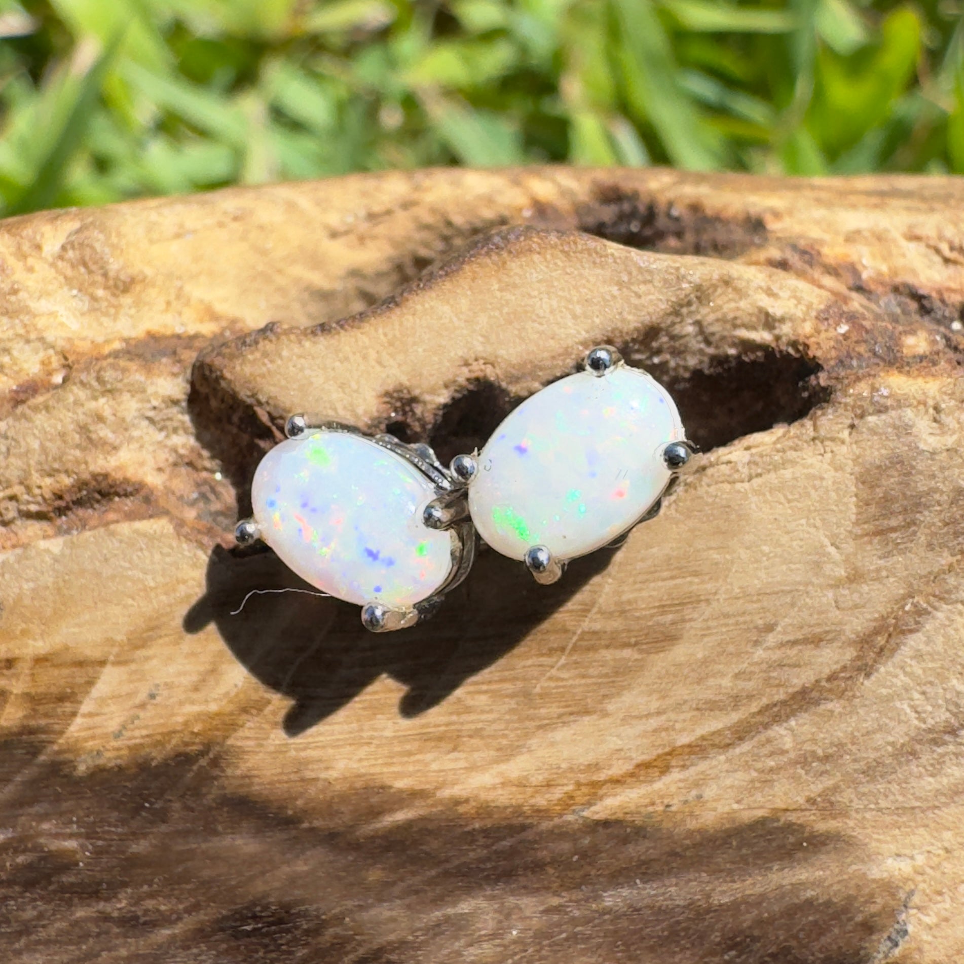 Rottnest Flicker - 0.6ct Coober Pedy Opal 925 Silver Earrings