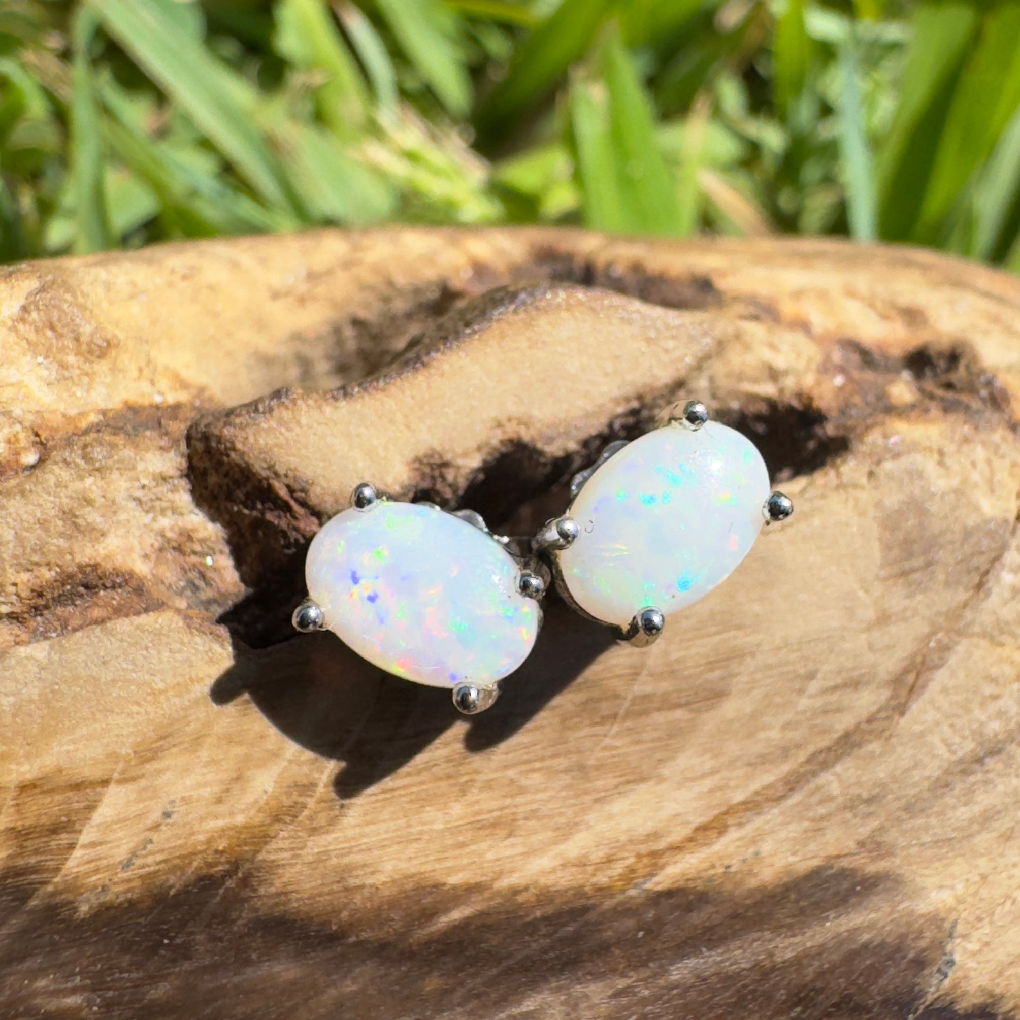 Rottnest Flicker - 0.6ct Coober Pedy Opal 925 Silver Earrings