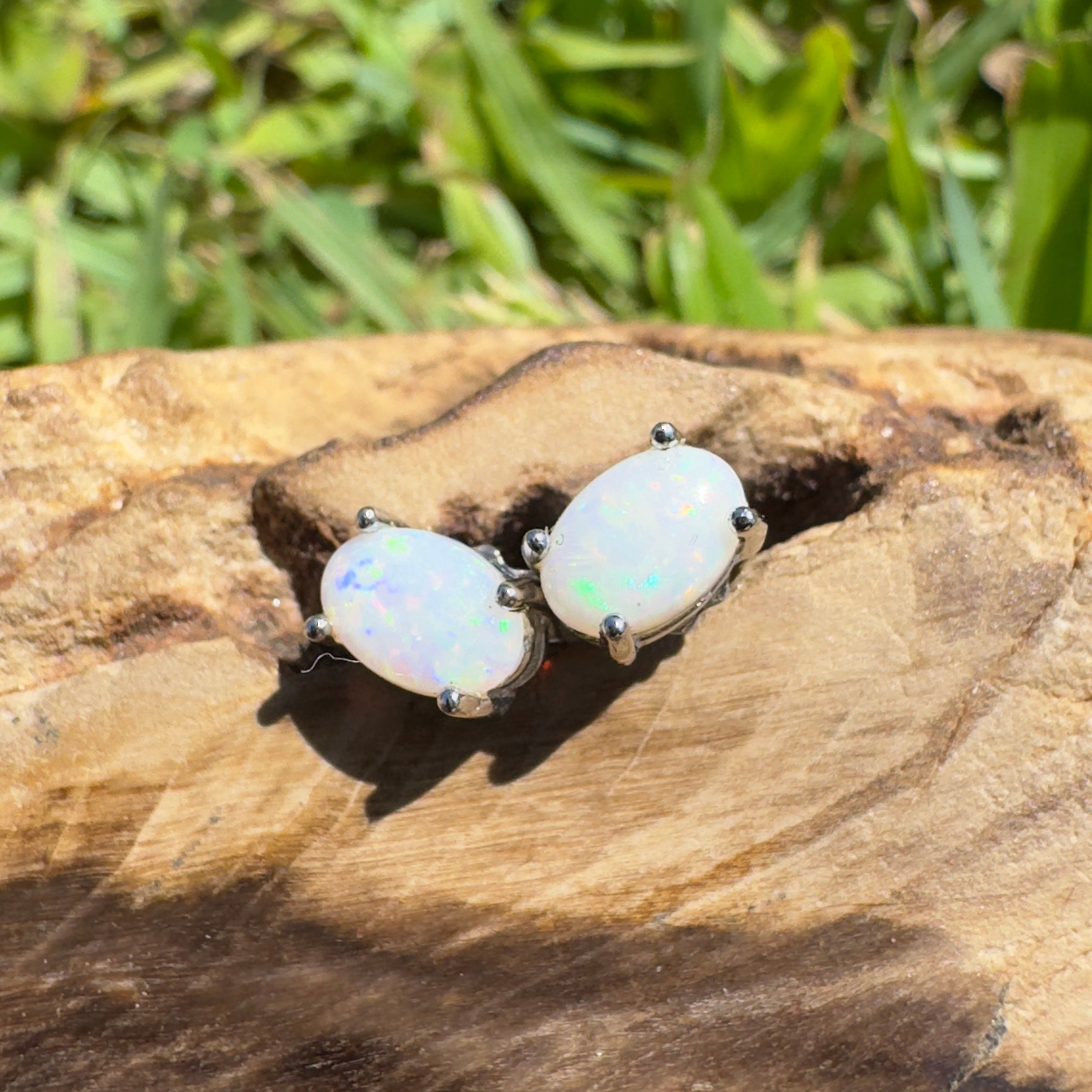 Rottnest Flicker - 0.6ct Coober Pedy Opal 925 Silver Earrings