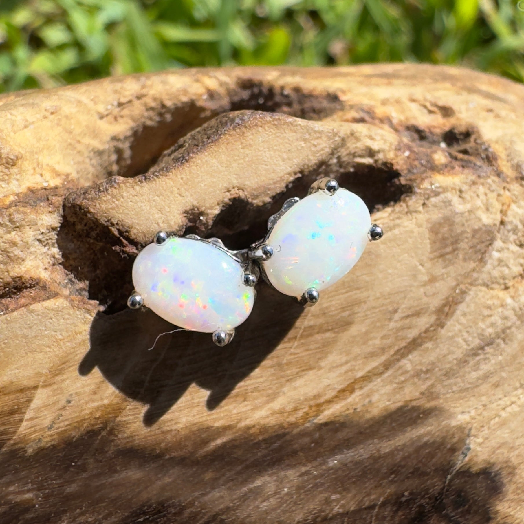 Rottnest Flicker - 0.6ct Coober Pedy Opal 925 Silver Earrings