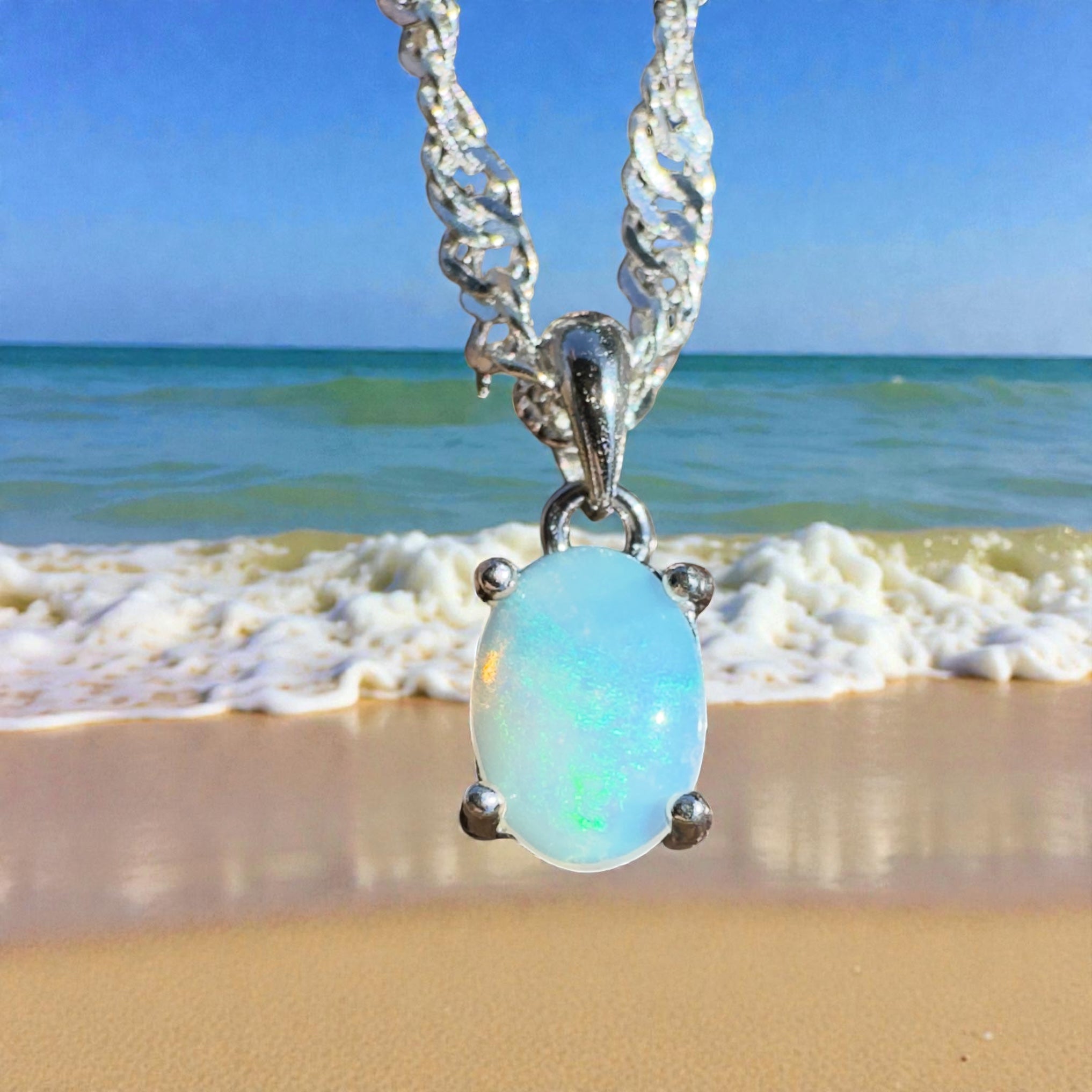Sapphire Coast Dream – 0.5ct Lightning Ridge Opal Pendant