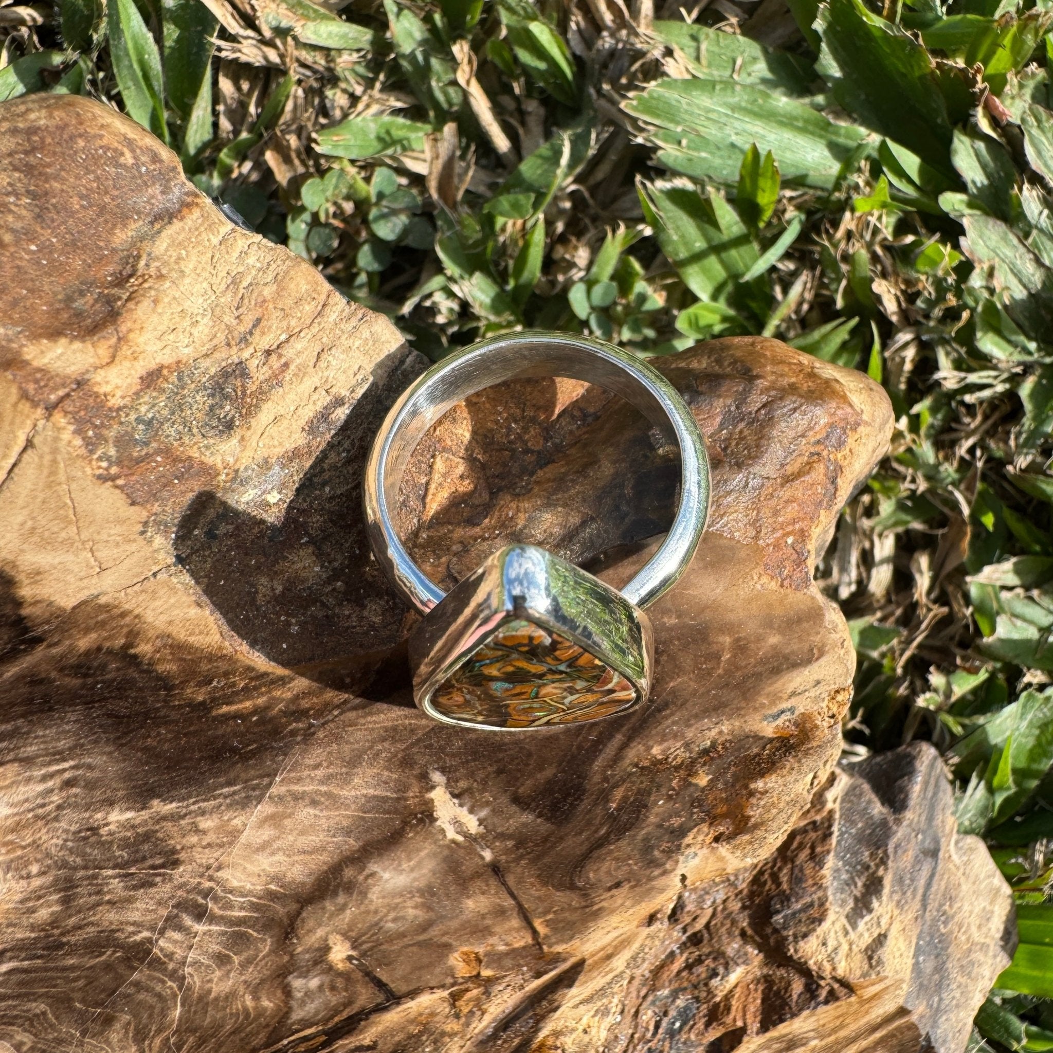 Savannah Current ~ 13.6ct Solid Queensland Boulder Opal 925 Sterling Silver Ring